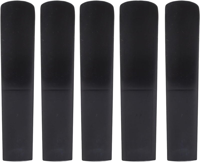NOENNULL Saxophone Reeds Set, 5Pcs Tenor Saxophone Reeds 2.5 Bb Resin Tenor Sax Reeds with Plastic Box for Beginners Professionals (Black) - Image 1